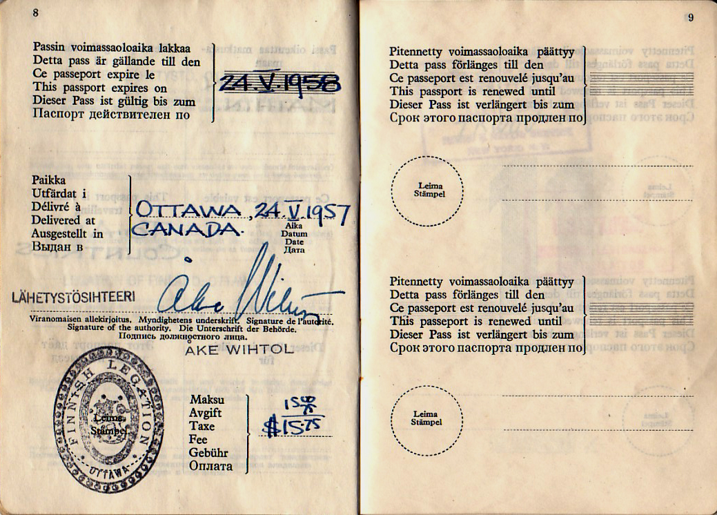 Herman Tarvaisen passi

