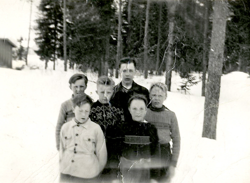1960 kylän poikia hiihtokilpailuissa