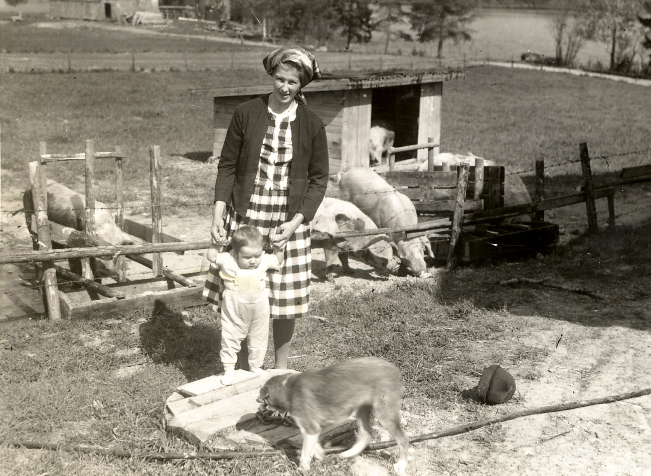 1965 Esko ja Kaisa sikojen edessä