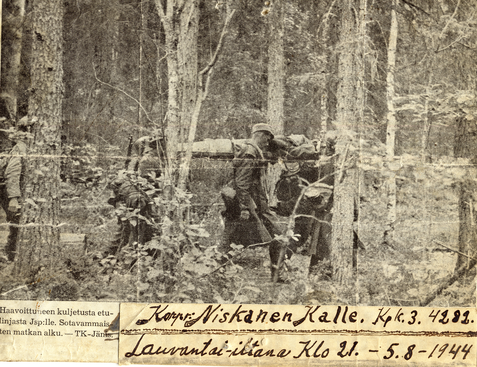 1944 Lehtikuva Kallen haavoittumisesta