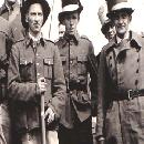 1957 mukana Sven Tuuvan elokuvan kuvauksissa Iisalmen Kilpivirralla. Kuvassa vas. Eino, Martti Rönkkö, Kyösti Repo, Arvo Rytkönen, Yrjö Kääriäinen ja Pekka Kauppinen border=